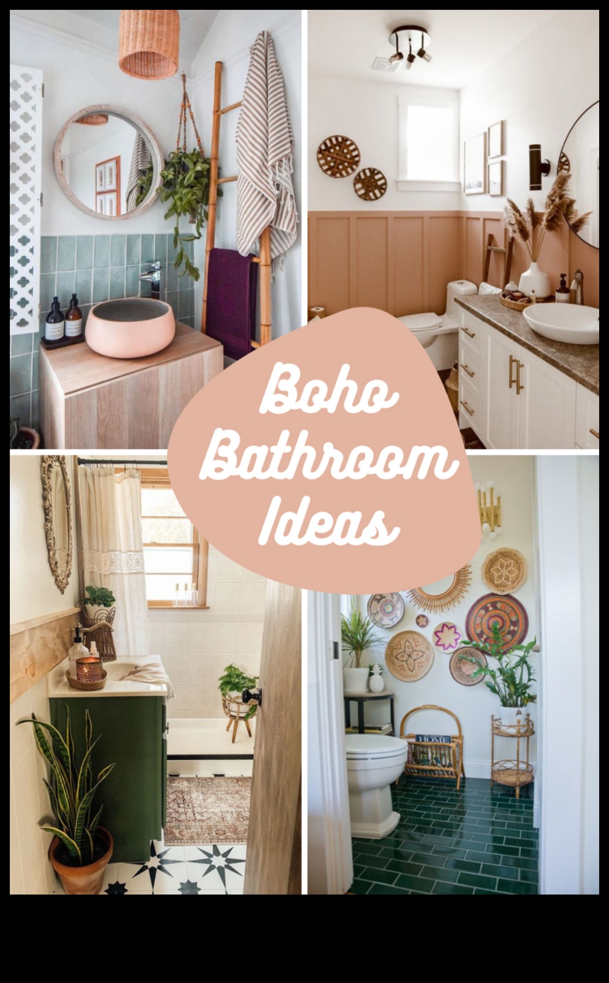 Özgür Ruhlu Bir Görünüm İçin Boho Banyo Dekoru